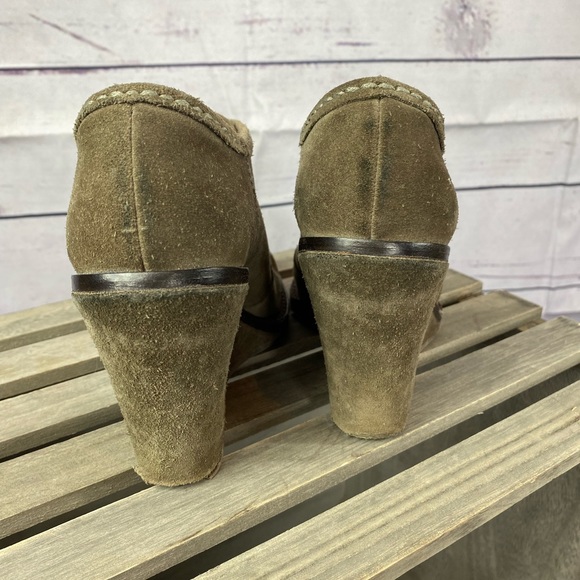 Frye Caroline Low Ankle Lace Grey Wedge - 8.5 US - Picture 8 of 12